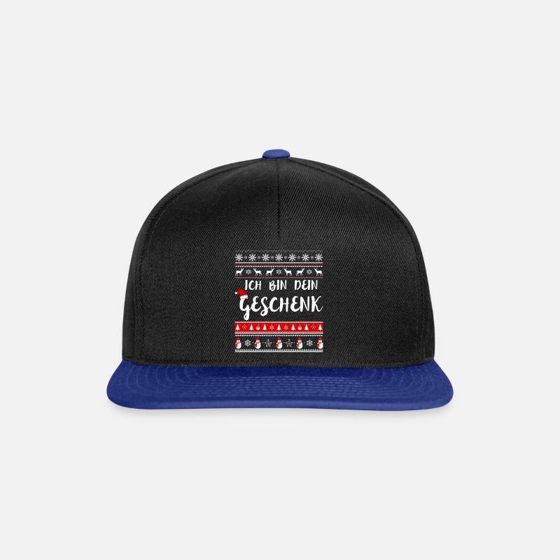 Weihnachten - Ich bin dein Weihnachtsgeschenk - Snapback Cap - Schwarz/Königsblau