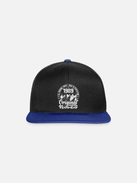 November 1989 Original Geschenk zum 35-jährigen Jubiläum - Snapback Cap - Schwarz/Königsblau