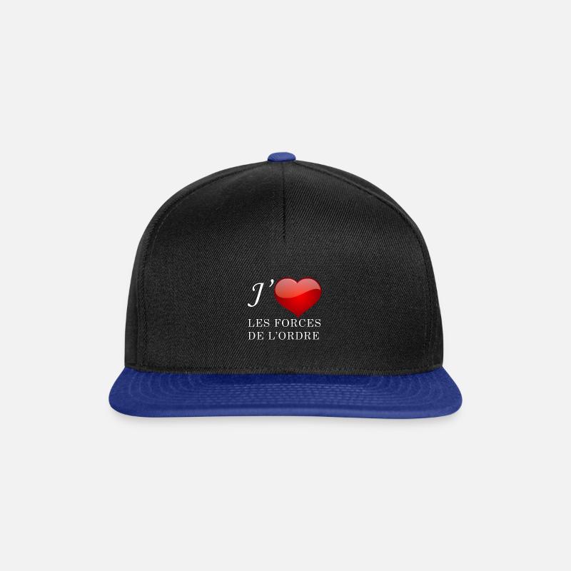 Ich liebe die Polizei. - Snapback Cap - Schwarz/Königsblau
