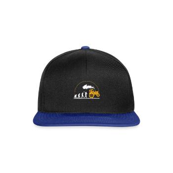 Traktor Shirt · Landwirtschaft · Traktor Evolution - Snapback Cap - Schwarz/Königsblau - Vorne