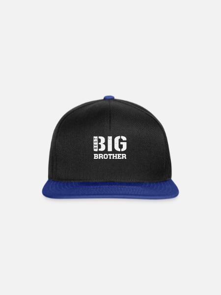 Best Big Brother I Bruder Brüger Bro Geschwister - Snapback Cap - Schwarz/Königsblau