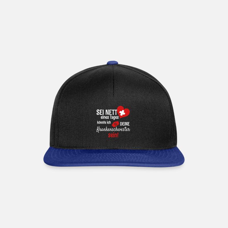 Krankenschwester - Snapback Cap - Schwarz/Königsblau