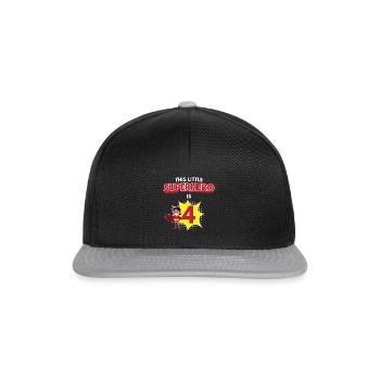 4ème anniversaire de super-héros de bande dessinée cadeau enfants - Casquette snapback - noir/gris - Devant