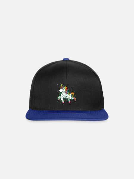 Einhorn Lichterkette Weihnachten Weihnachtsbaum - Snapback Cap - Schwarz/Königsblau