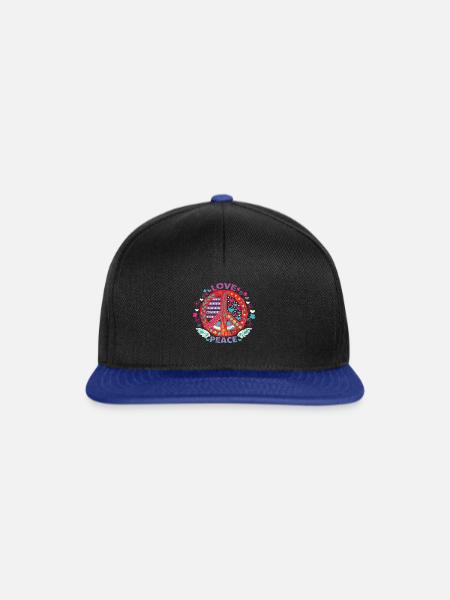 Frieden Peacezeichen - Snapback Cap - Schwarz/Königsblau