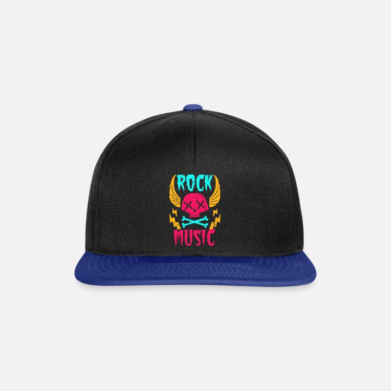 Rockmusik - Snapback Cap - Schwarz/Königsblau