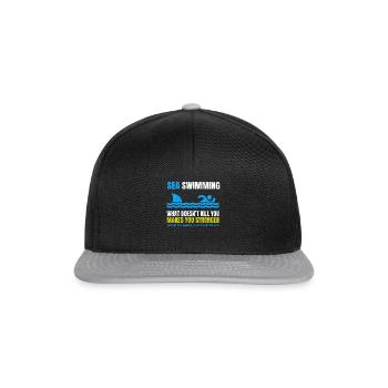 Funny Sea Swimming Shark - Snapback Cap - black/grey - Front