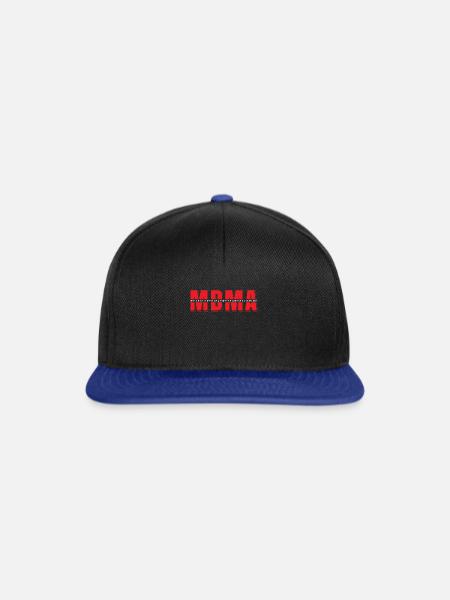 MDMA-Wirkstoffformel - Snapback Cap - Schwarz/Königsblau