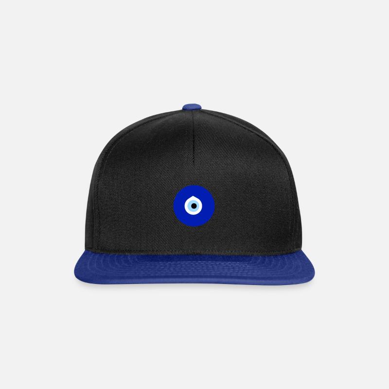 Nazar Evil Eye Türkisch Persisch Griechisches Amulett Geschenk - Snapback Cap - Schwarz/Königsblau