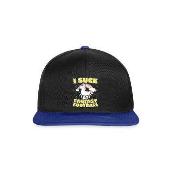 I Suck At Fantasy Football Soccer Sport - Snapback Cap - black/bright royal - Front