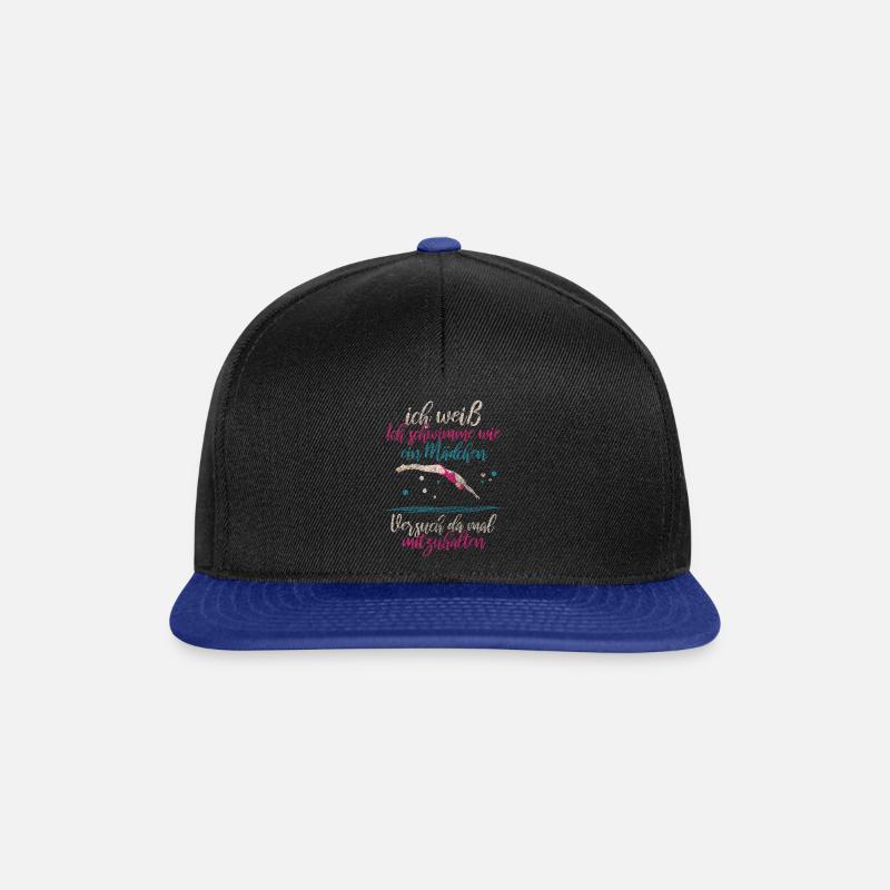 Schwimmerin Sprungbrett Geschenk - Snapback Cap - Schwarz/Königsblau