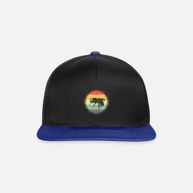Biene Retro Vintage - Snapback Cap - Schwarz/Königsblau