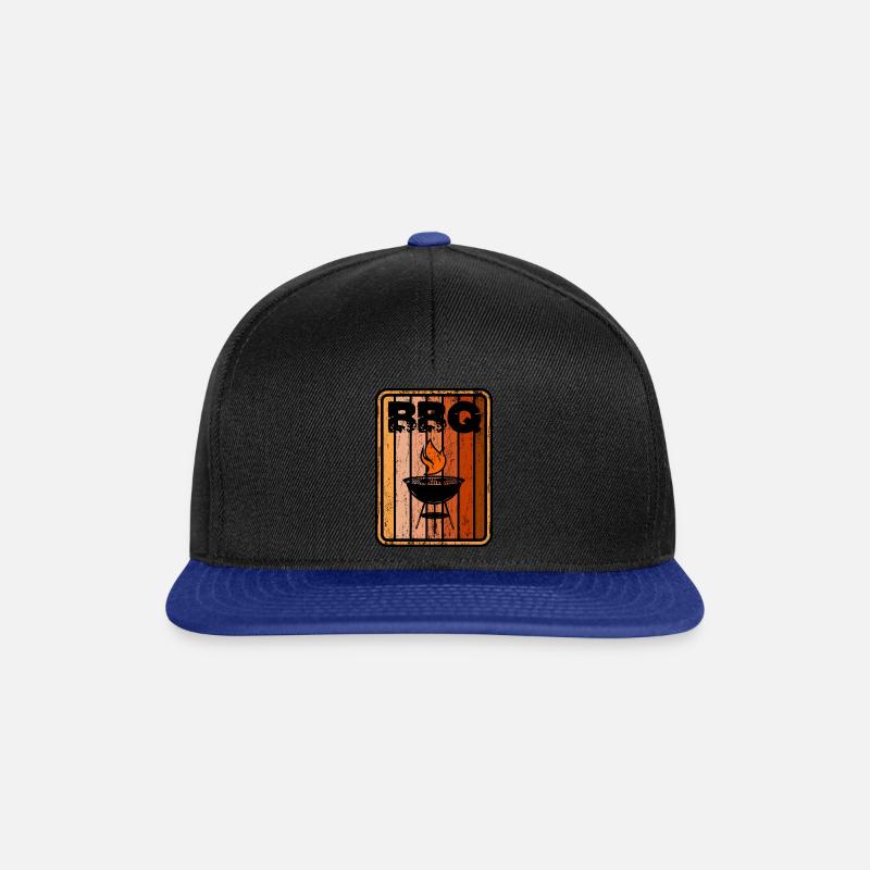 BBQ Schild - Snapback Cap - Schwarz/Königsblau