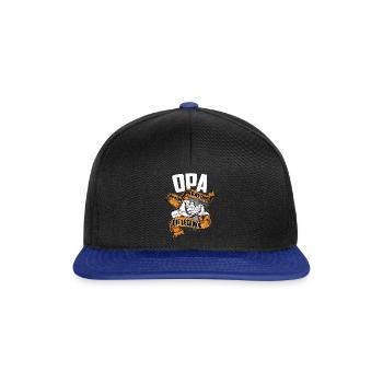 Opa Der Mann Der Mythos Die Legende - Snapback Cap - Schwarz/Königsblau - Vorne