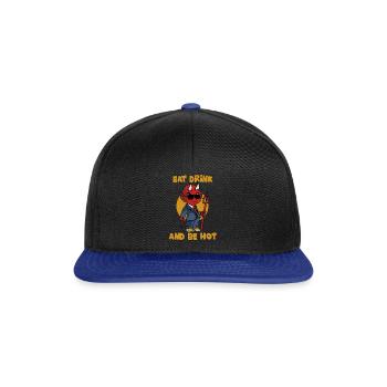 Manger, boire et avoir chaud - diable - Satan - Lucifer - Casquette snapback - noir/bleu royal - Devant