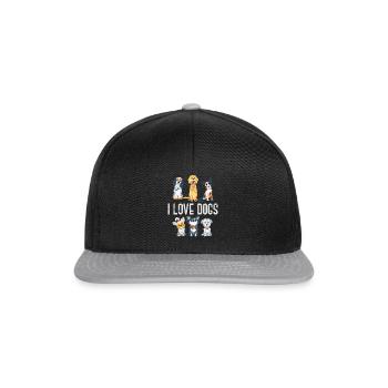 Amoureux des chiens - Casquette snapback - noir/gris - Devant