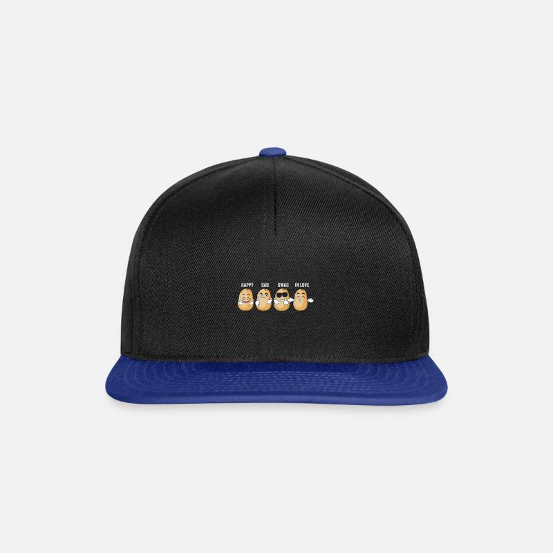Kartoffel Lustig Comic - Snapback Cap - Schwarz/Königsblau