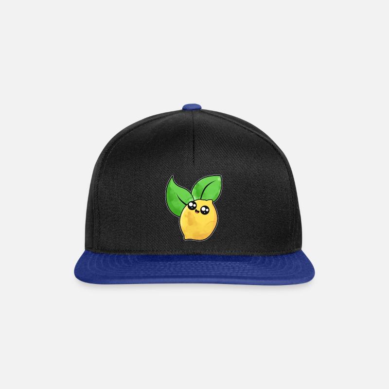 Niedliche Zitrone Gesicht - Snapback Cap - Schwarz/Königsblau