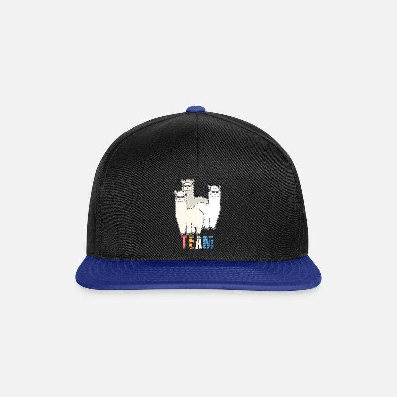 Alpaca Llama Team Crew - Snapback Cap - black/bright royal