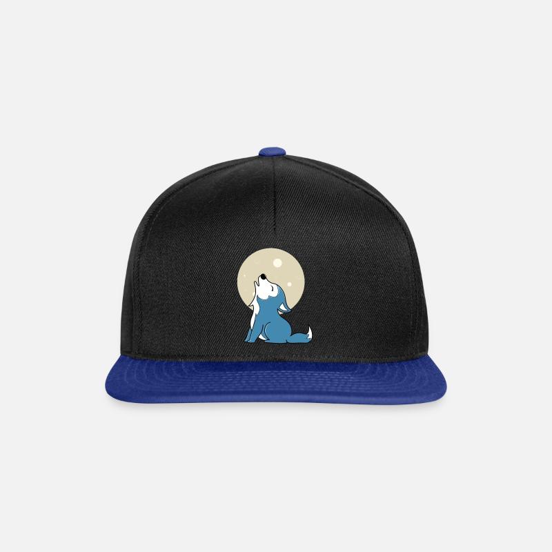 Baby Wolf Mond - Snapback Cap - Schwarz/Königsblau