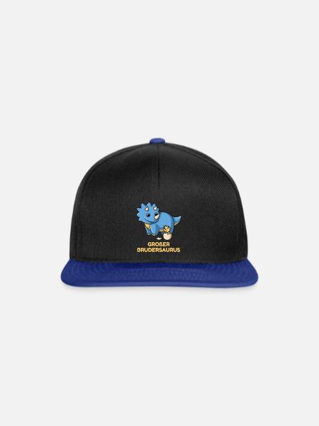 Großer Brudersaurus 2020 Bruder Dino Geschenk zur - Snapback Cap - Schwarz/Königsblau