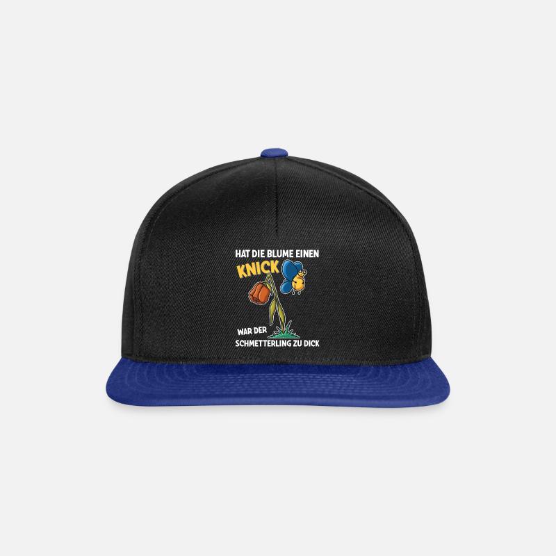 Schmetterling hat die Blume einen Knick - Snapback Cap - Schwarz/Königsblau