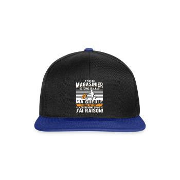 Magasinier Cadeau - Casquette snapback - noir/bleu royal - Devant