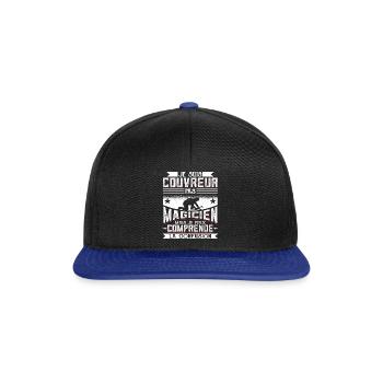 Couvreur Zingueur Humour - Casquette snapback - noir/bleu royal - Devant