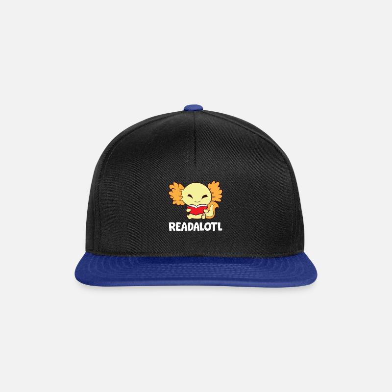 Readalotl Liebe Axolotls - Snapback Cap - Schwarz/Königsblau