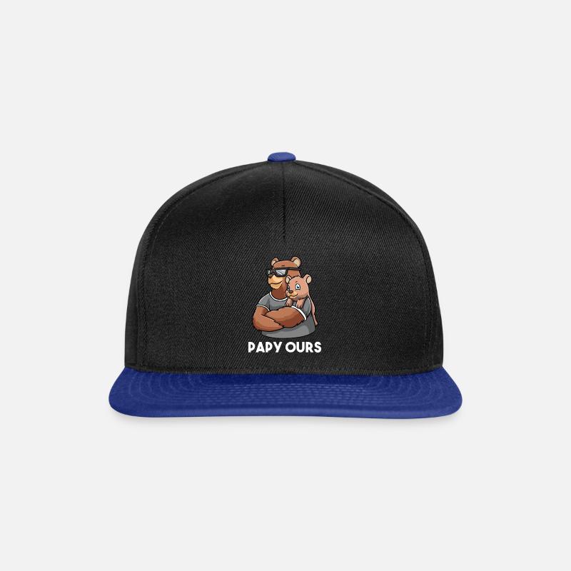 Großvater Papou Papy Bear - Snapback Cap - Schwarz/Königsblau