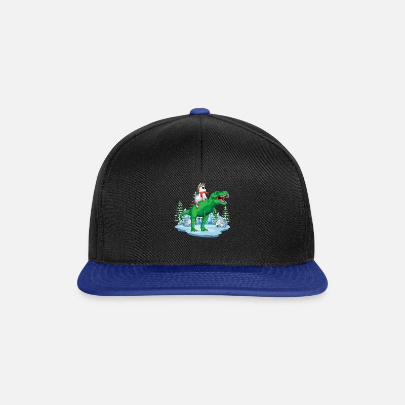 Einhorn T Rex Weihnachtsgeschenk Dinosaurier Junge Mädchen - Snapback Cap - Schwarz/Königsblau