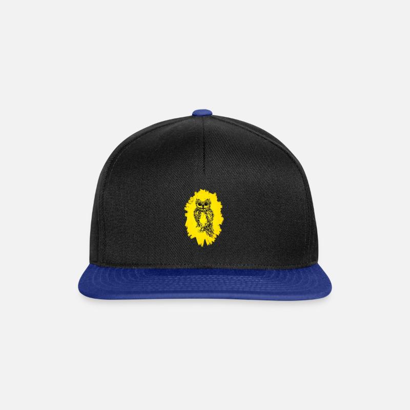 Eule - Snapback Cap - Schwarz/Königsblau