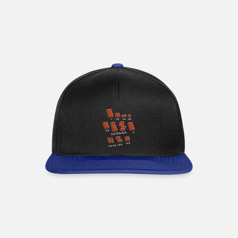 Chocolate Quick Maths Fractions Math Lehrer - - Snapback Cap - Schwarz/Königsblau