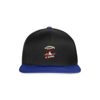 Kayaking Because Murder Is Wrong Funny kayak - - Snapback Cap - black/bright royal - Front