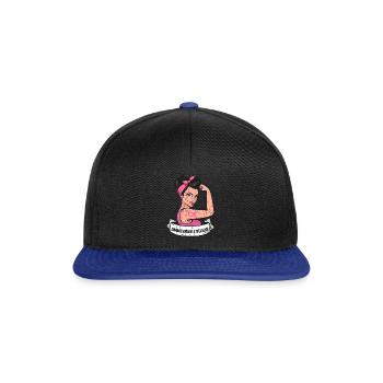 Brustkrebs-Überlebende Unzerbrechliche starke Frau - - Snapback Cap - Schwarz/Königsblau - Vorne