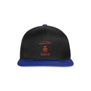 I love 2 things chocolate cake and really good - - Snapback Cap - black/bright royal - Front