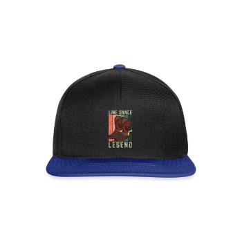Line Dance Legende - Retro - Snapback Cap - Schwarz/Königsblau - Vorne