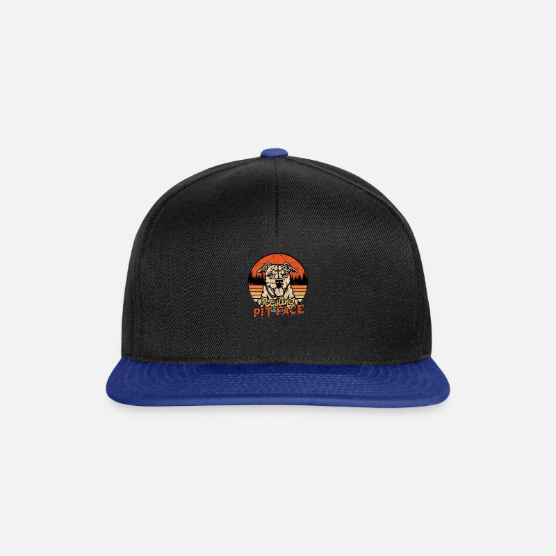 Ruhe-Grubengesicht - Pitbull - Snapback Cap - Schwarz/Königsblau