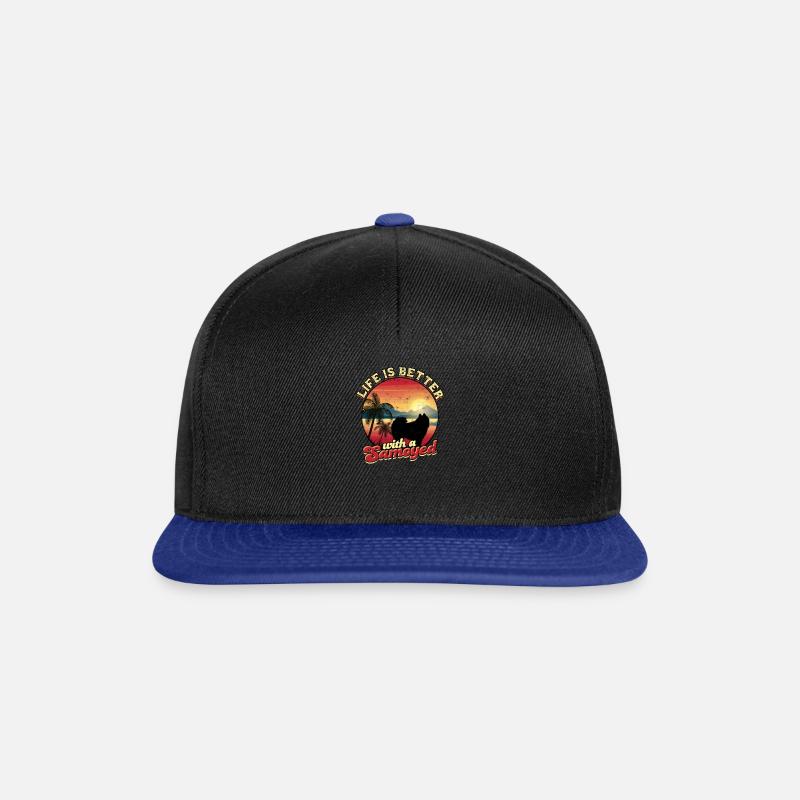 Das Leben ist besser mit einem Samojeden - Samojedenbesitzer - Snapback Cap - Schwarz/Königsblau