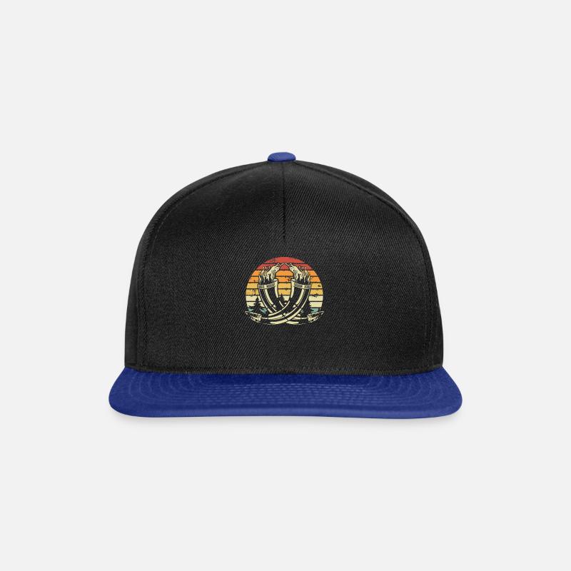 Zwei Wikingerhörner In Retro farbe - Snapback Cap - Schwarz/Königsblau