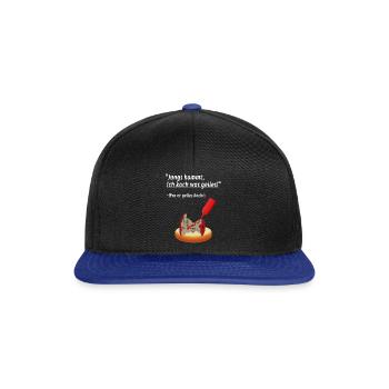 Was er geiles kocht: | für Bros - Snapback Cap - Schwarz/Königsblau - Vorne
