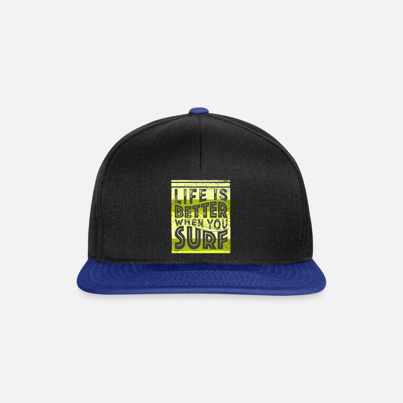 Surfer Quote Funny - Snapback Cap - black/bright royal