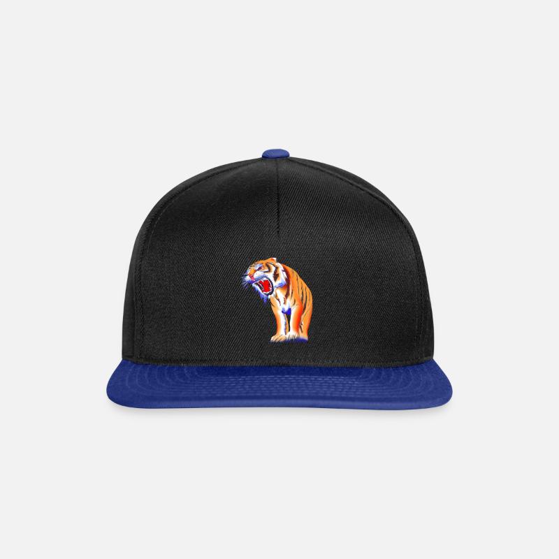 Säbelzahntiger Gefährlich - Snapback Cap - Schwarz/Königsblau
