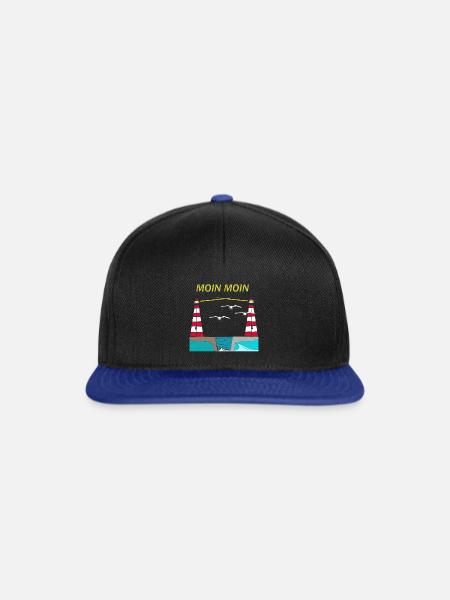 Nordsee Moin Leuchtturm - Snapback Cap - Schwarz/Königsblau