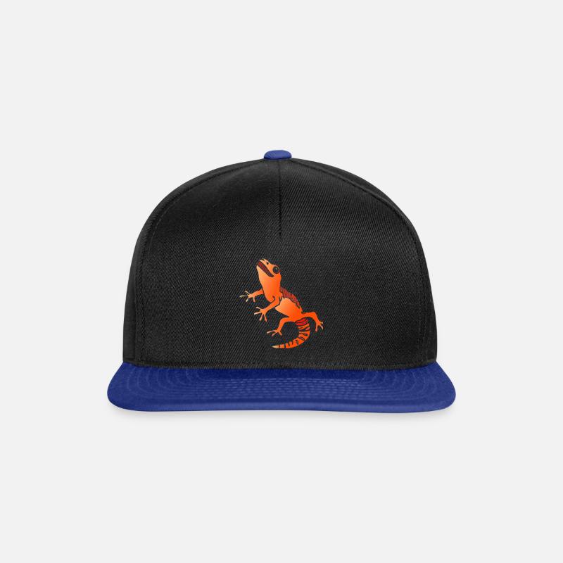 Salamander Gecko Eidechse - Snapback Cap - Schwarz/Königsblau