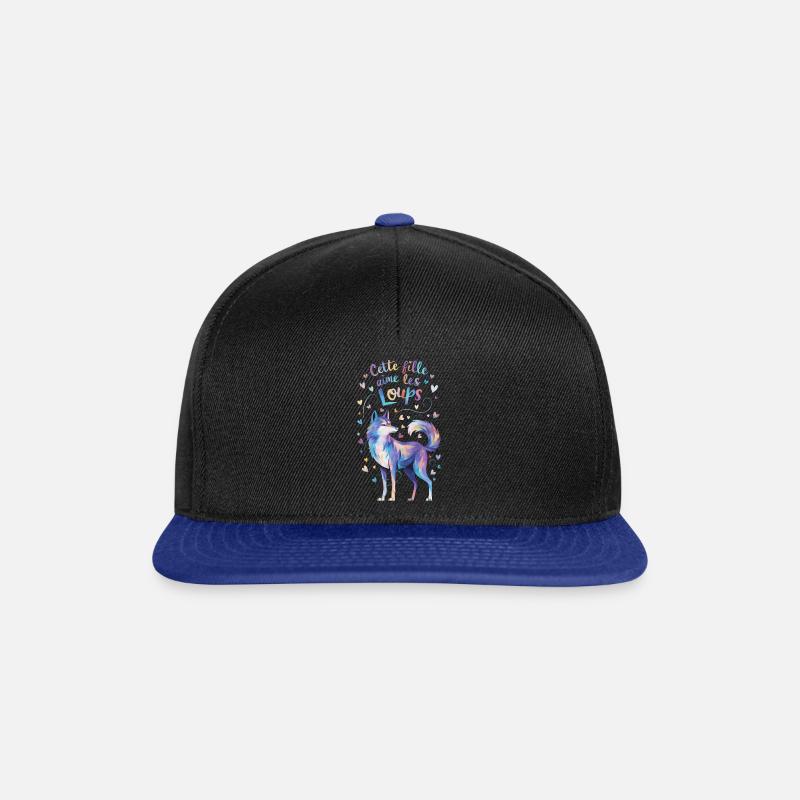 Nur ein Mädchen, das Wölfe liebt süßes Geschenk - Snapback Cap - Schwarz/Königsblau