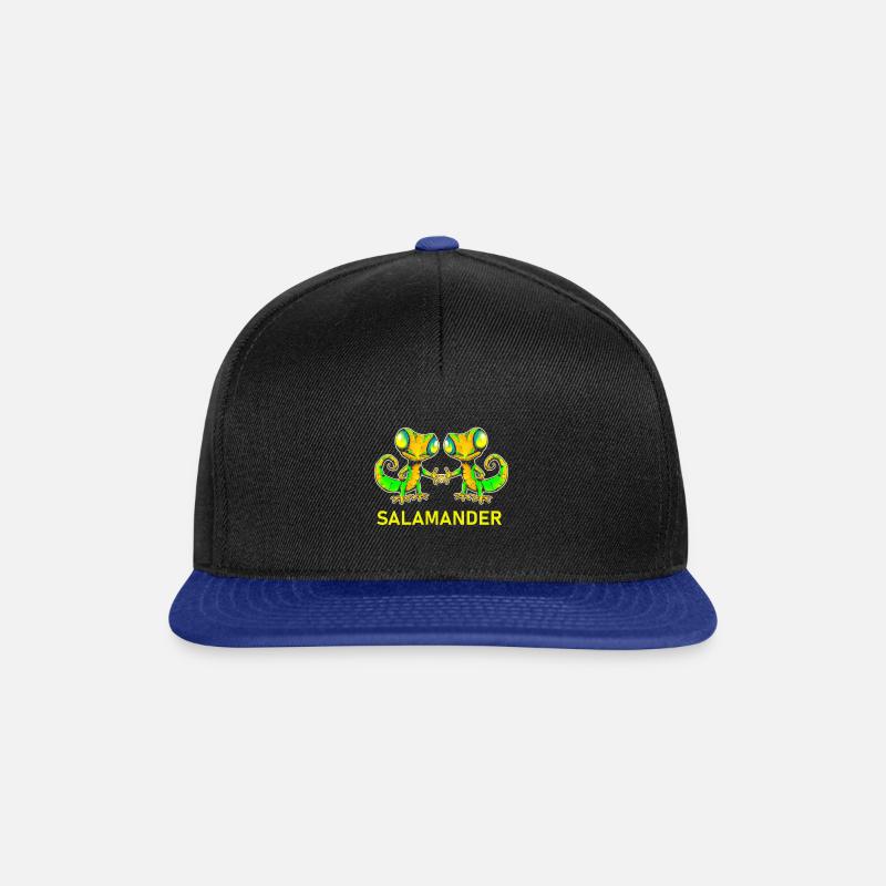Salamander Gecko Freunde - Snapback Cap - Schwarz/Königsblau