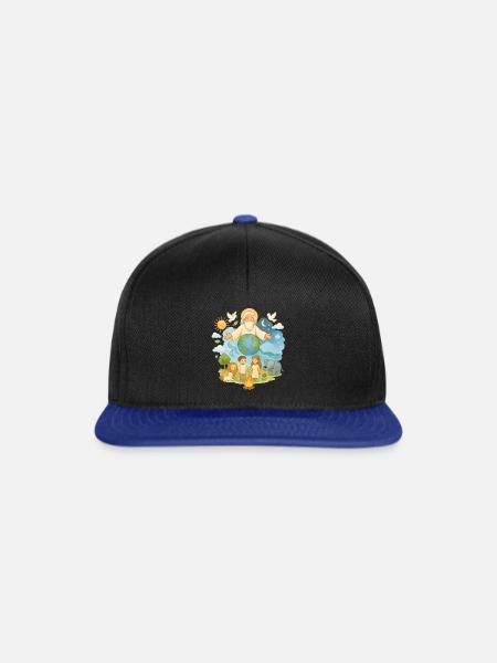 Schöpfungsgeschichte Kinder Design Gott & Tiere - Snapback Cap - Schwarz/Königsblau