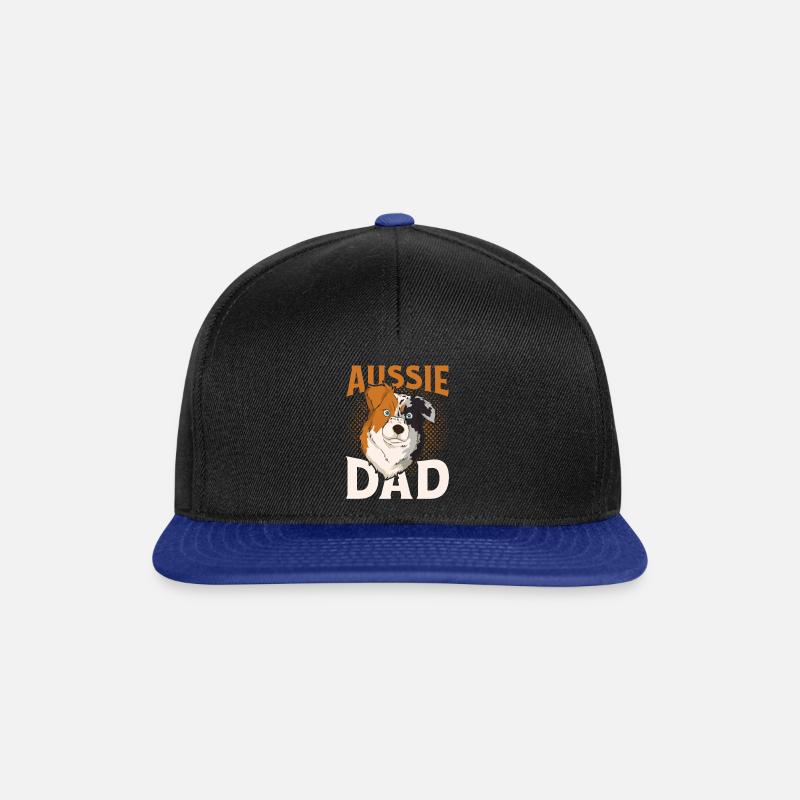 Vatertag Hunde Geschenkidee Australian Shepherd - Snapback Cap - Schwarz/Königsblau