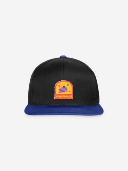 Selbstgemachte Torte Kuchen - Snapback Cap - Schwarz/Königsblau